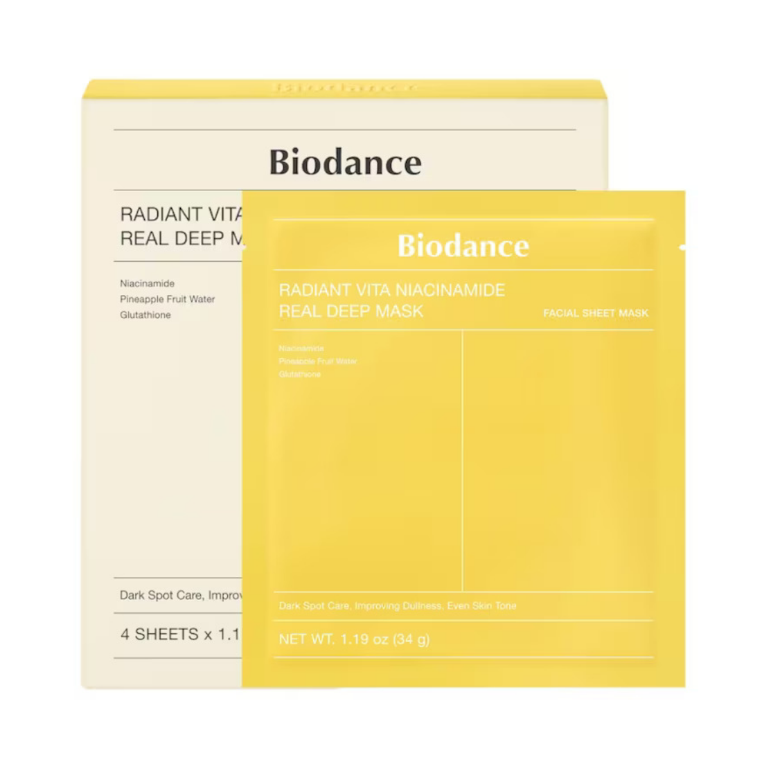Biodance Radiant Vita Niacinamide Real Deep Mask 34g.