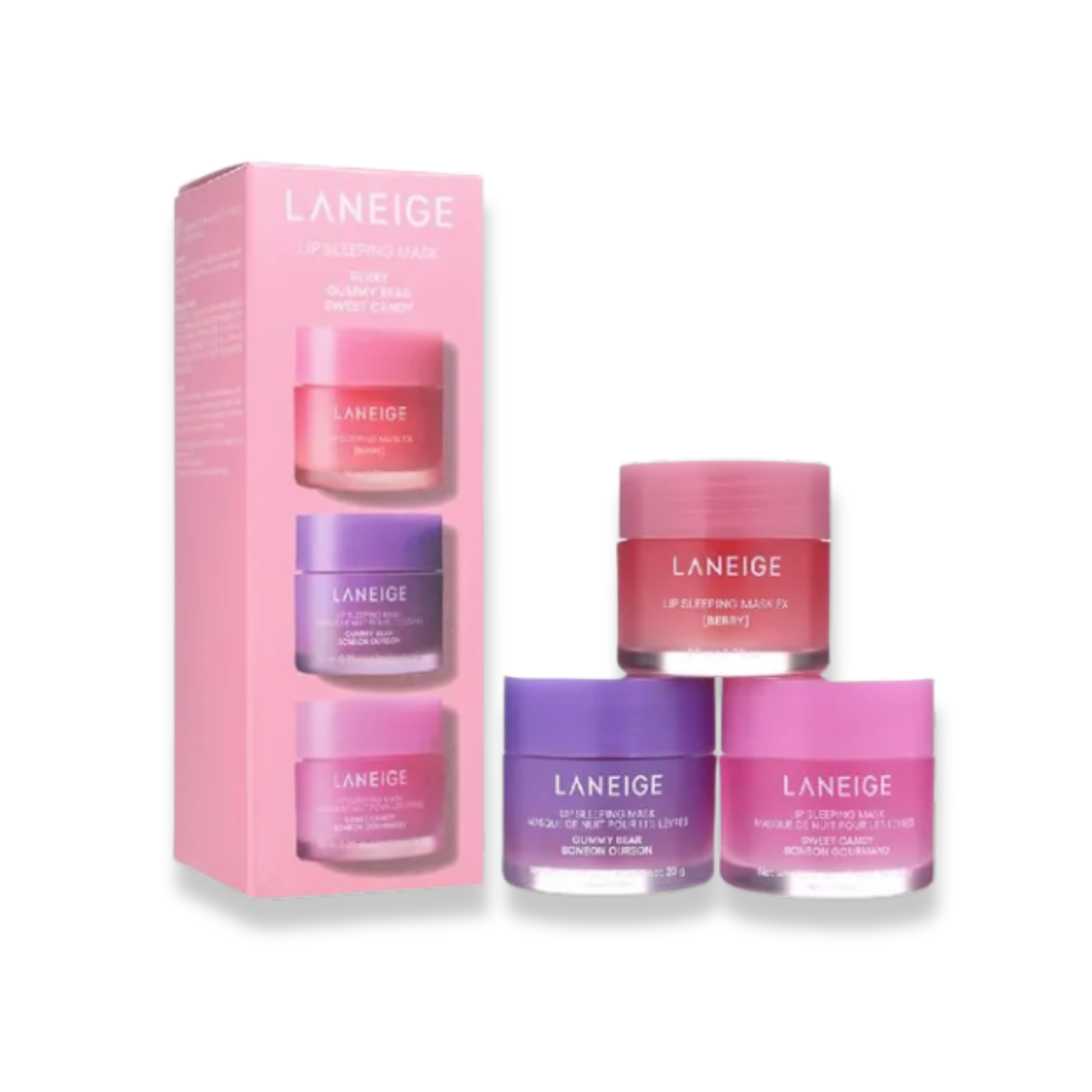 Laneige Lip Sleeping Mask naktinių lūpų kaukių trio, 3 × 20 g