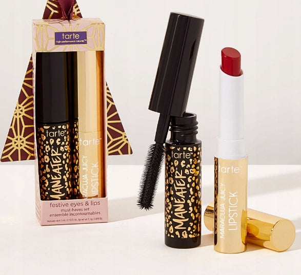 TARTE makeup set Mascara Maneater + Lipstick juicy Cherry