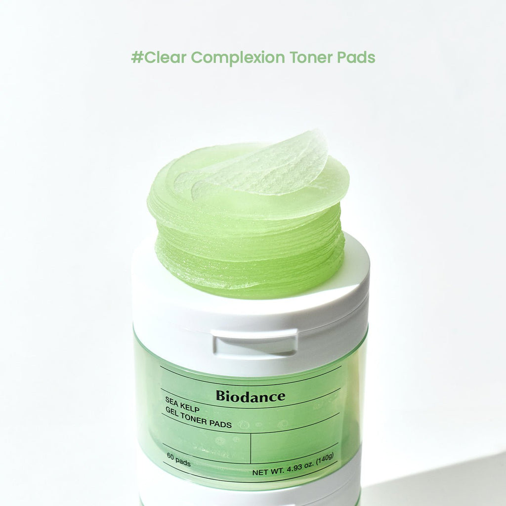 BIODANCE Sea Kelp Gel Toner Pads raminamieji toniko padeliai riebiai odai, 60 vnt.