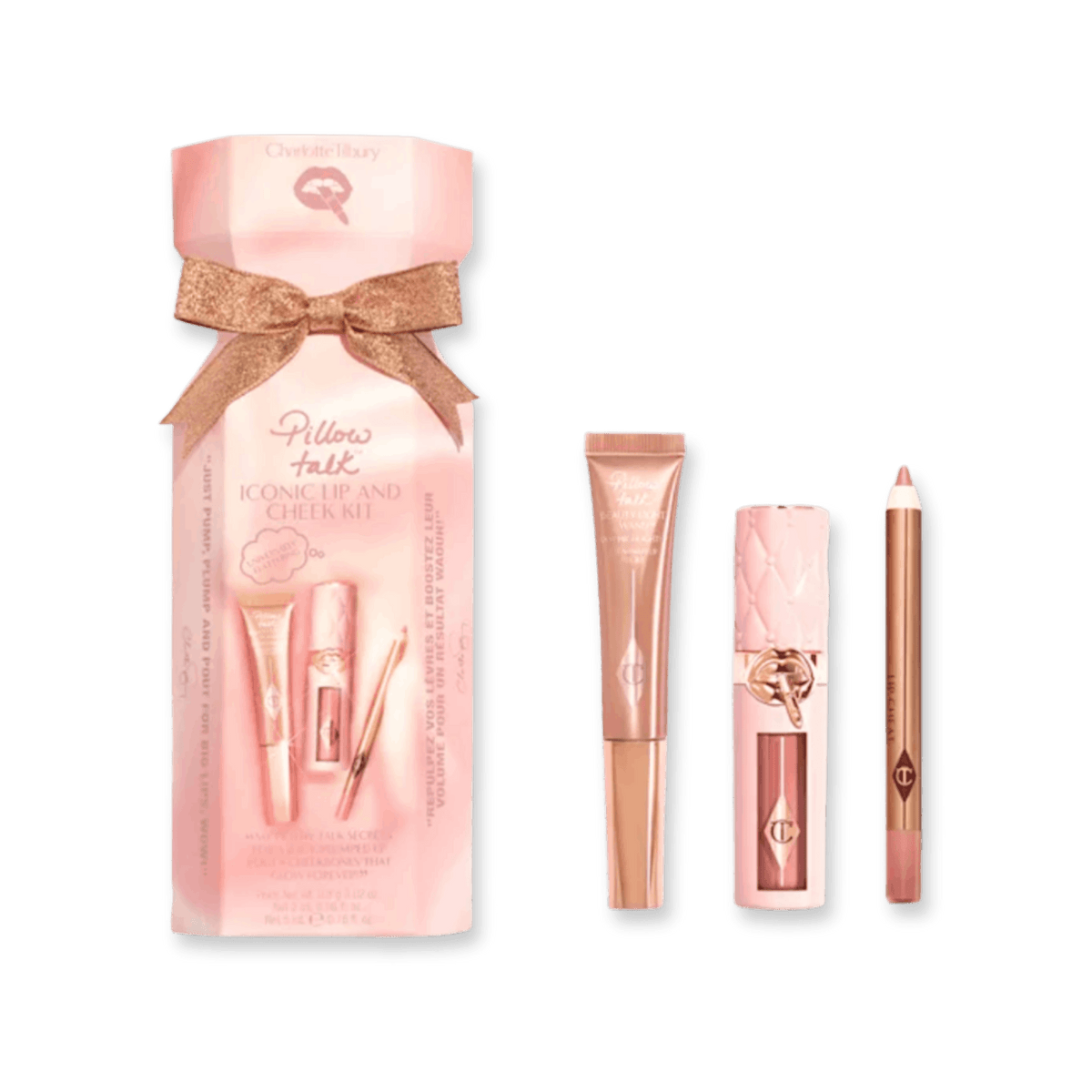 Charlotte Tilbury Pillow Talk Iconic Lip and Cheek Kit - lūpų ir skruostų rinkinys - GlamoraBeauty