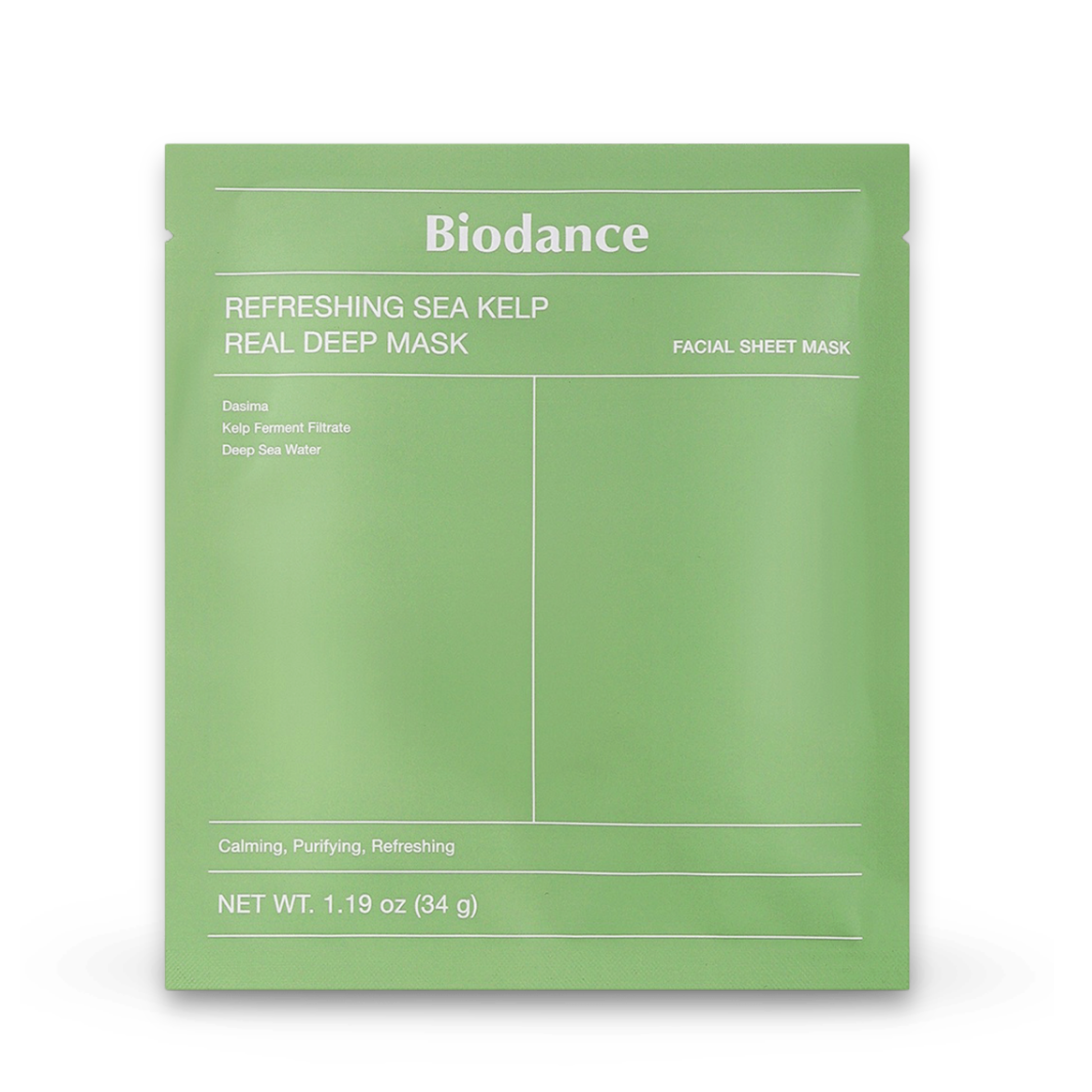 Biodance Refreshing Sea Kelp Real Deep veido kaukė, 34 g
