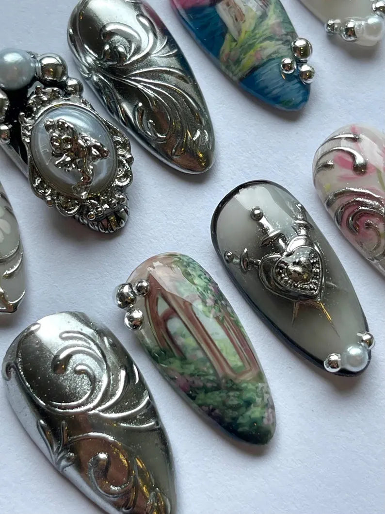 "Knight in shining armor" x Mistnails handmade press on nails