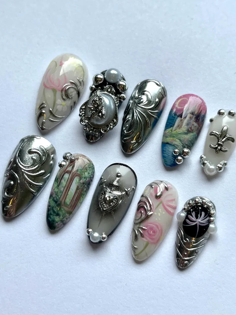 "Knight in shining armor" x Mistnails handmade press on nails