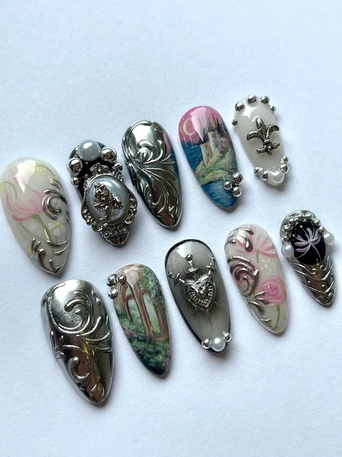 "Knight in shining armor" x Mistnails handmade press on nails
