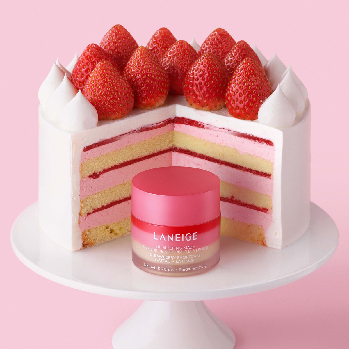 Laneige Lip Sleeping Mask naktinė lūpų kaukė, Strawberry Shortcake (riboto leidimo) - GlamoraBeauty