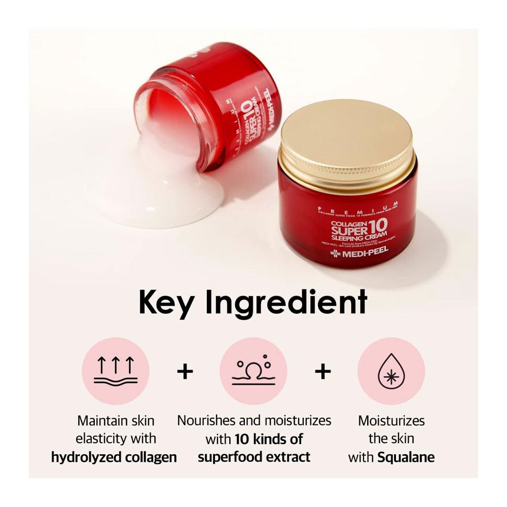 MEDI-PEEL Collagen Super10 Sleeping Cream naktinis kremas su kolagenu, 70 ml