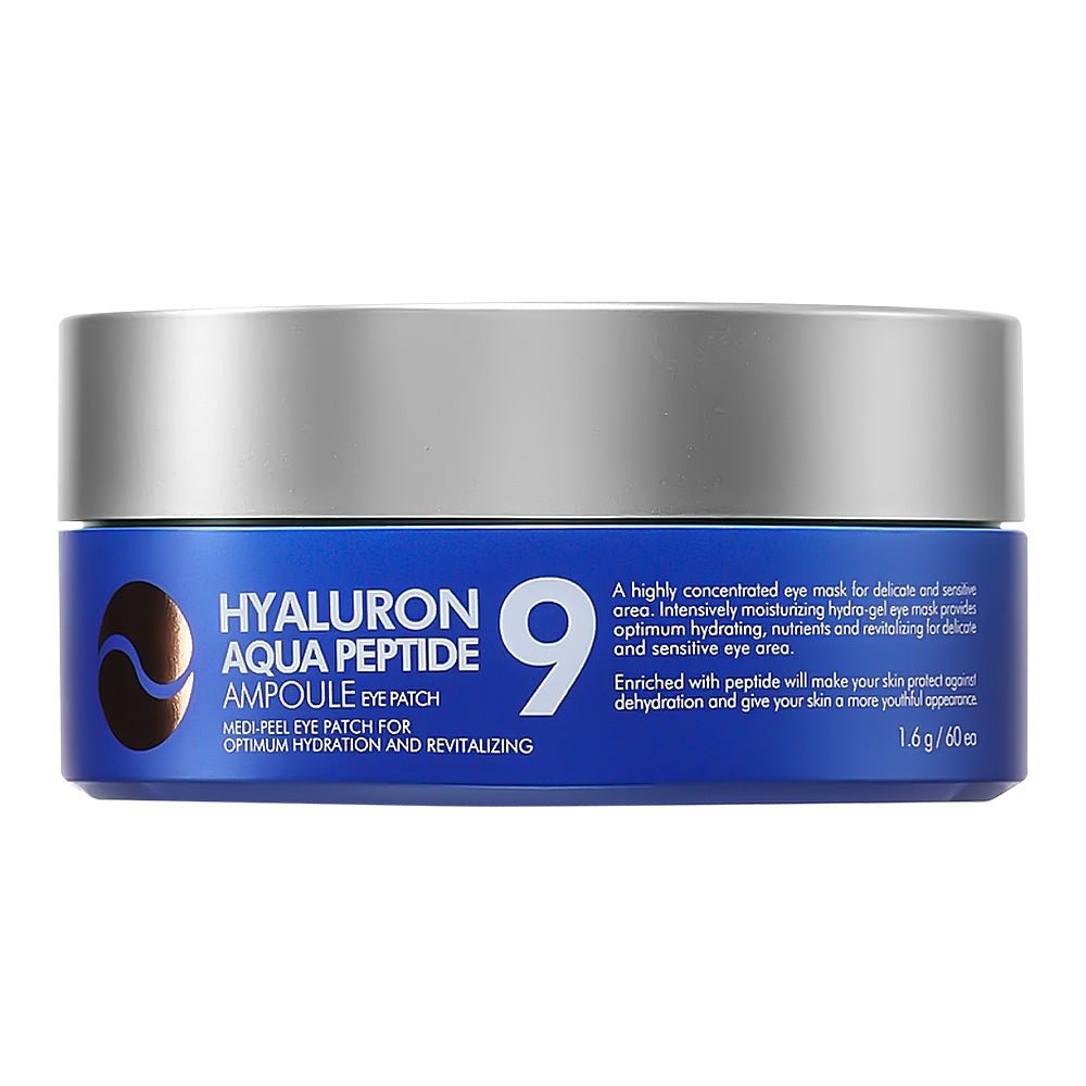 MEDI-PEEL Hyaluron Aqua Peptide 9 Ampoule Eye Patch intensyviai drėkinančios paakių pagalvėlės, 60 vnt.