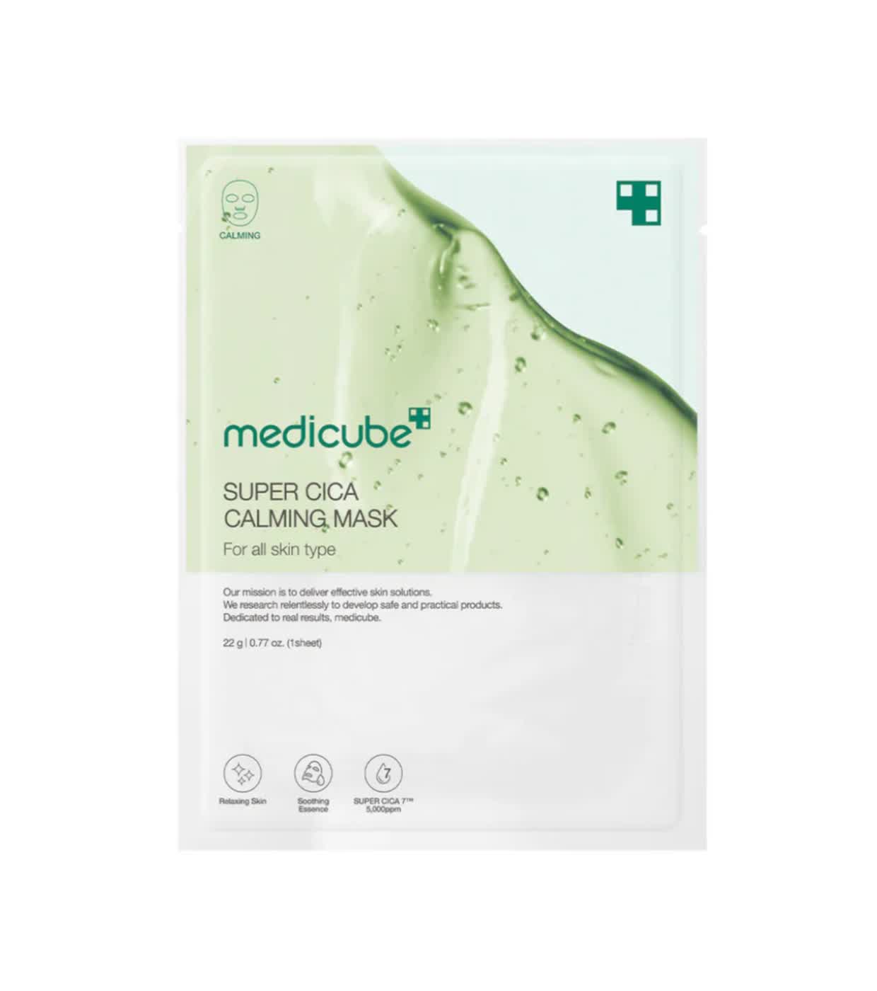 MEDICUBE Super Cica Calming Mask – lakštinė kaukė, 22 g