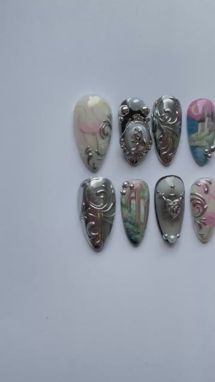 "Knight in shining armor" x Mistnails handmade press on nails